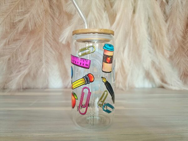 Personalised Teacher Glass Tumbler - Defect in Design - See Picture. - Image 2