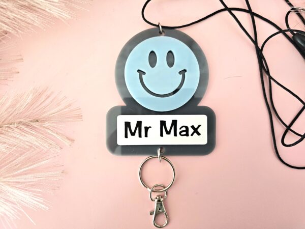 Smiley Face 2 Layered Personalised Lanyards