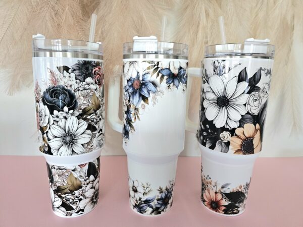 40oz Flower Designed Stainless Steel Tumblers