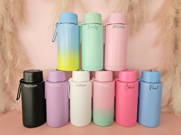 1 Ltr Ceramic/Stainless Steel Drink Bottle -Small Text