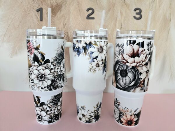 40oz Flower Designed Stainless Steel Tumblers - Image 2