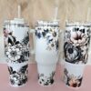 40oz Flower Designed Stainless Steel Tumblers - Image 3