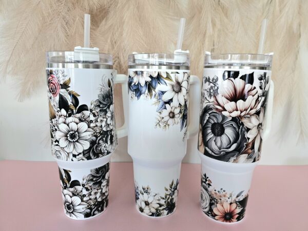 40oz Flower Designed Stainless Steel Tumblers - Image 3