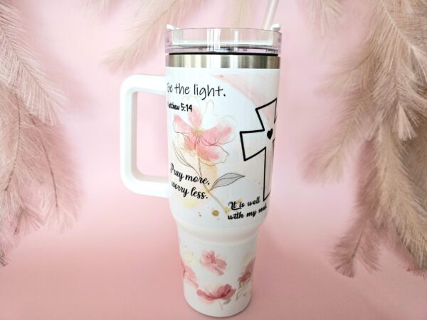 40oz Walk By Faith Steel Tumbler - Image 2