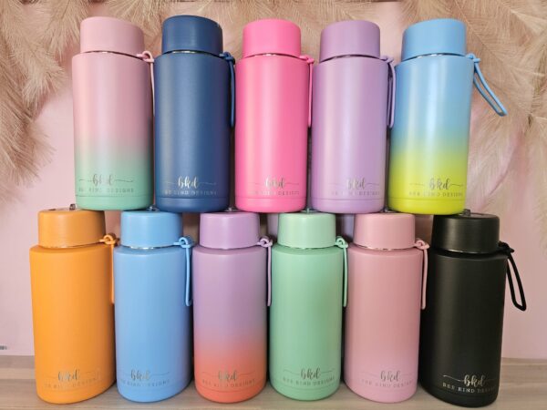 1 Ltr Ceramic/Stainless Steel Drink Bottle -Small Text - Image 2