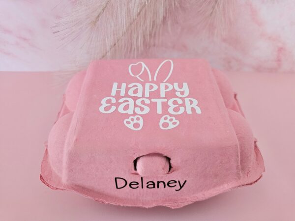 Coloured Personalised Egg Cartons - Happy Easter