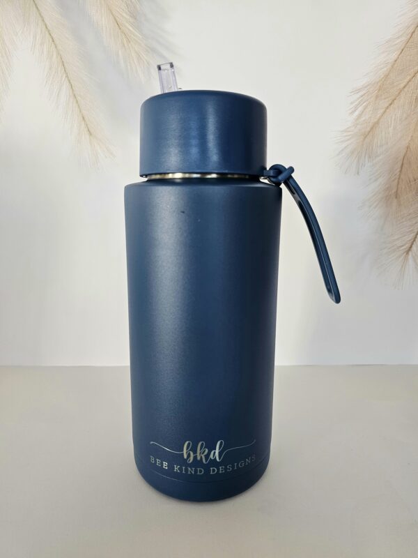 Navy 1 Ltr Ceramic/Stainless Steel Drink Bottle - Image 2