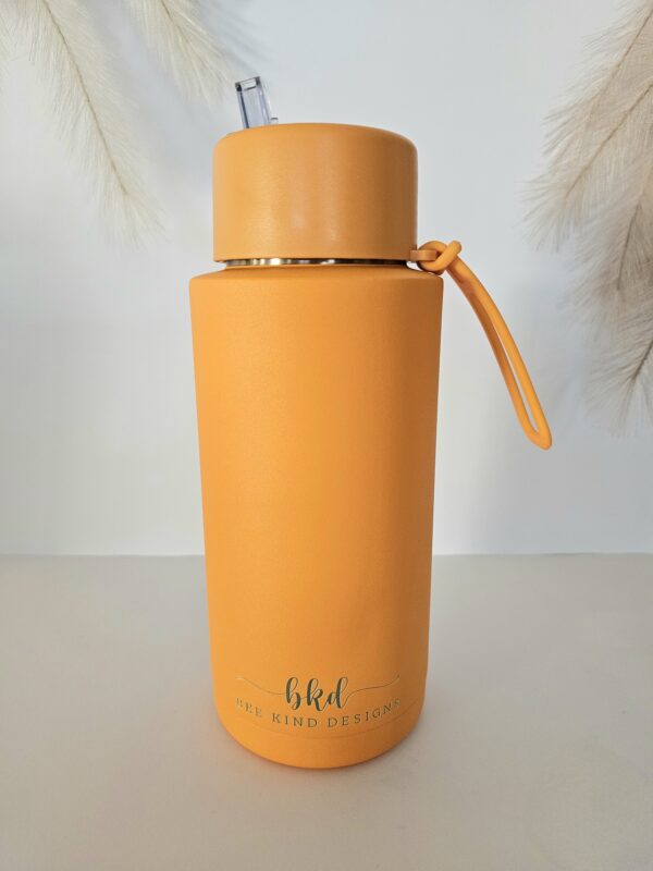 Orange 1 Ltr Ceramic/Stainless Steel Drink Bottle - Image 2
