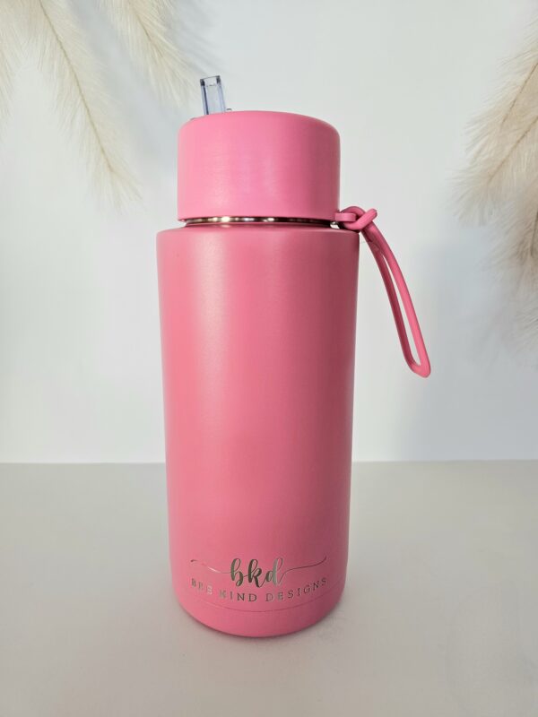 Dark Pink 1 Ltr Ceramic/Stainless Steel Drink Bottle - Image 3
