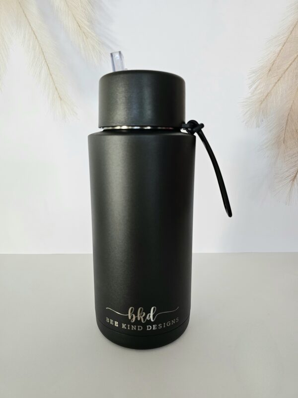 Black 1 Ltr Ceramic/Stainless Steel Drink Bottle - Image 2