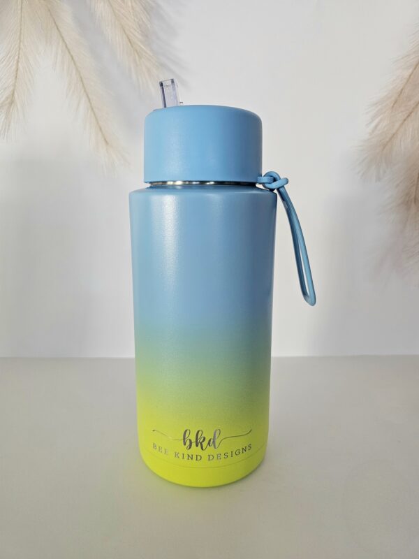 Blue/Green 1 Ltr Ceramic/Stainless Steel Drink Bottle - Image 2