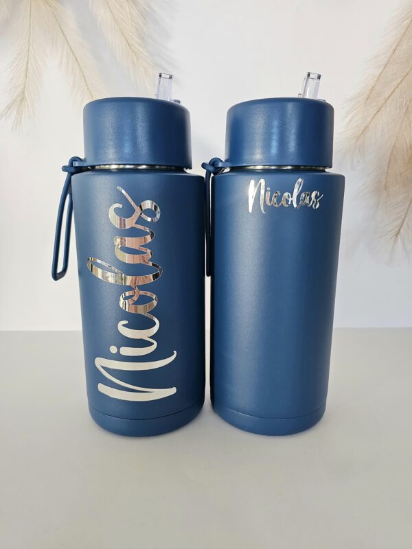 Navy 1 Ltr Ceramic/Stainless Steel Drink Bottle