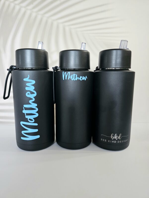 Black 1 Ltr Ceramic/Stainless Steel Drink Bottle