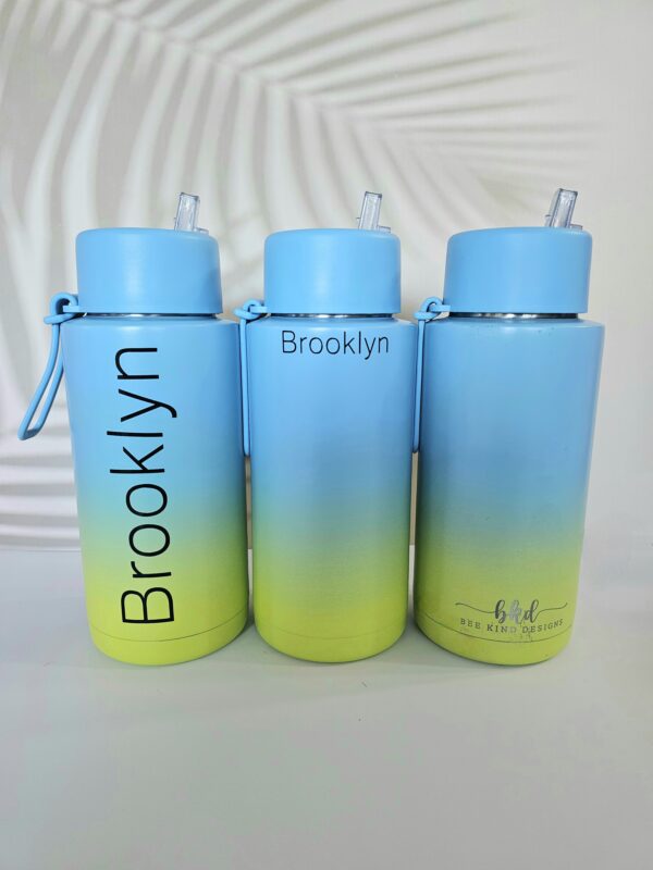 Blue/Green 1 Ltr Ceramic/Stainless Steel Drink Bottle